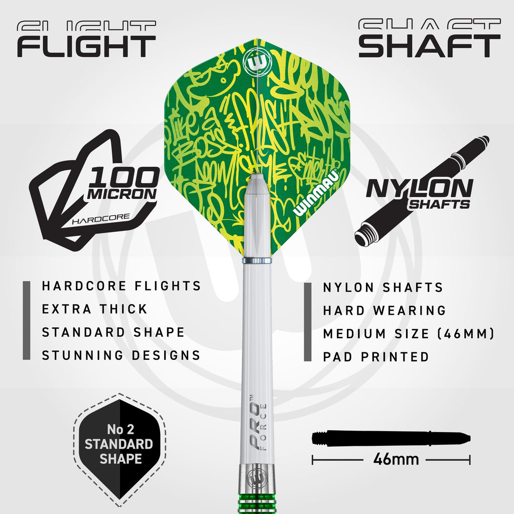 Winmau Advance 500 Series 90% Tungsten Steeltip Darts - Green 22g
