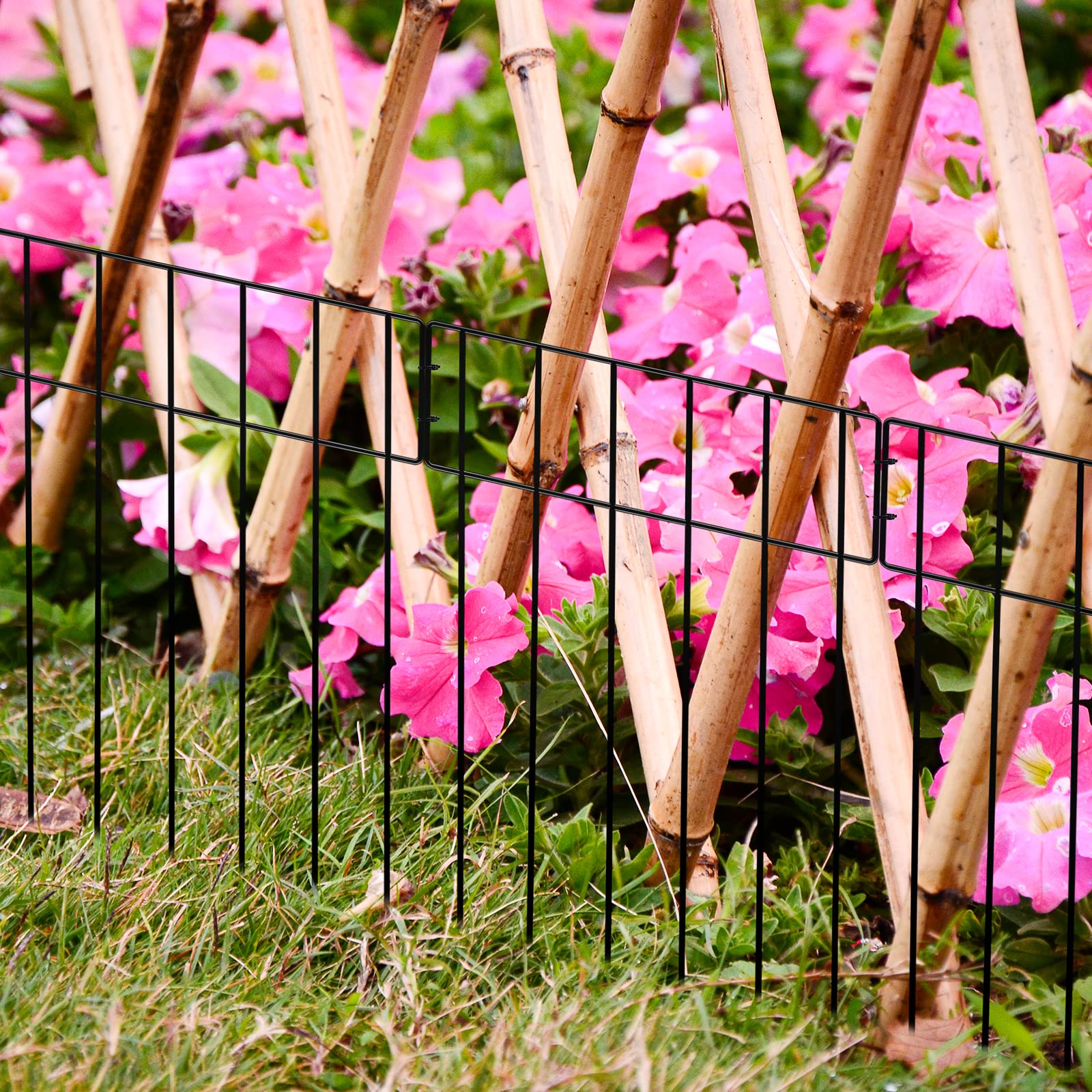 Jolof Store 10.8ft Pet Dog Fence – 10 Panel Metal Garden Border Barrier