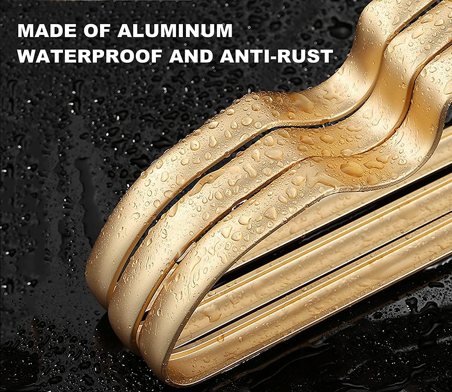 Amber Home Matte Gold Aluminum Coat Hangers - 20 Pack Durable Metal Rack