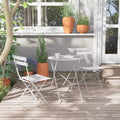 Grand Patio 3-Piece Bistro Set | Folding Steel Garden Furniture - White