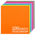 Uncle Paul 12x12 Coloured Cardstock - 100 Sheets 20 Colors 180gsm