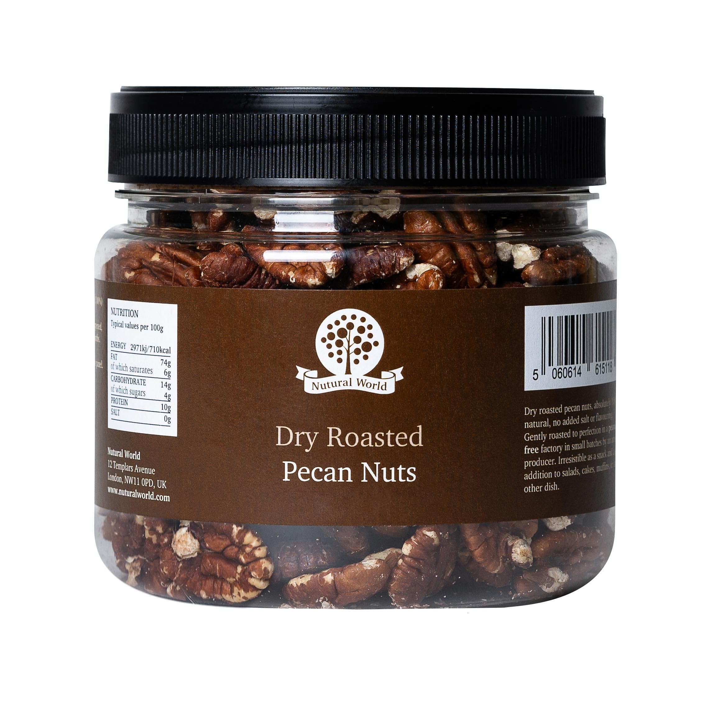 Nutural World Dry Roasted Pecan Nuts | Unsalted Premium Pecans - 400g