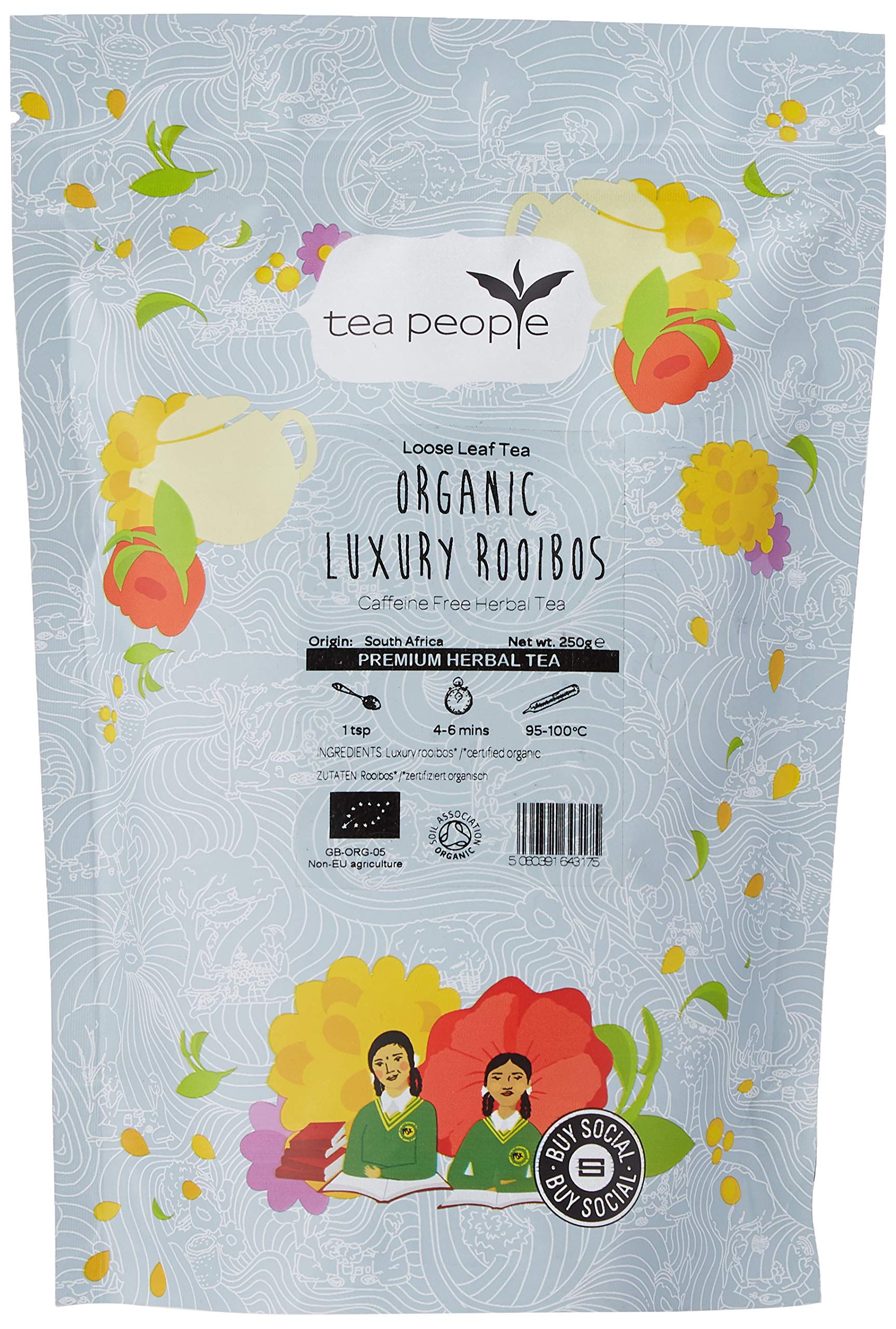 Tea People Organic Rooibos Herbal Tea – 250g Loose Leaf Refill Pack