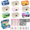 lahnao 10er Pack Mini Schatztruhe aus Holz mit Deckel für Kinder DIY