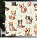 Abakuhaus Cat Shower Curtain | Waterproof Fabric Bathroom Decor with Hooks