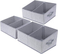 DIMJ 3 Pack Storage Boxes with Compartment, Foldable Storage Basket with Reinforced Handle - image 1