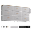 PURFINO 9-Drawer Fabric Dresser & TV Stand for 43-65 Inch TVs |