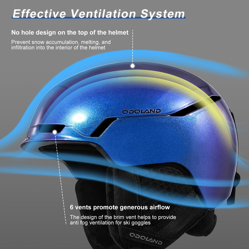 Odoland Ski Helmet – Adjustable Snowboard Helmet with PC Shell & EPS Foam