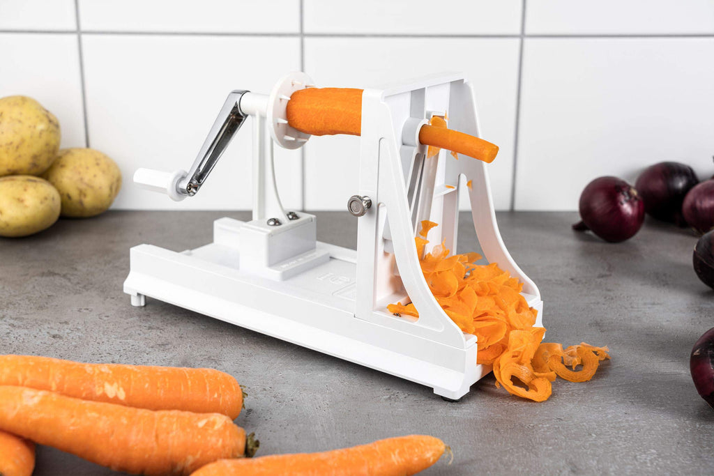 Benriner Professional Japanese Horizontal Turning Slicer - 3 Blades, White