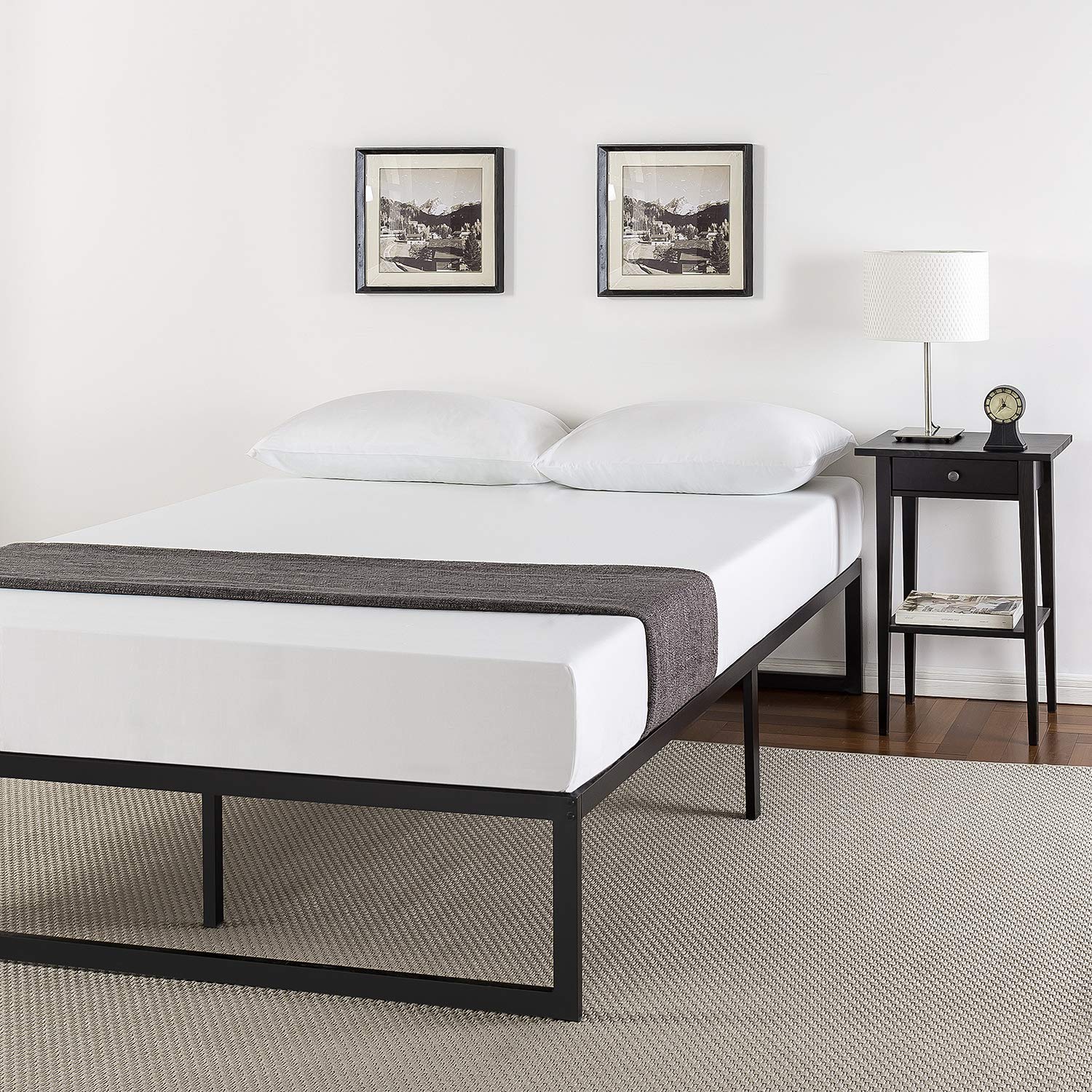 Zinus Abel King Size Metal Bed Frame – 14 Inch Platform Base with Storage