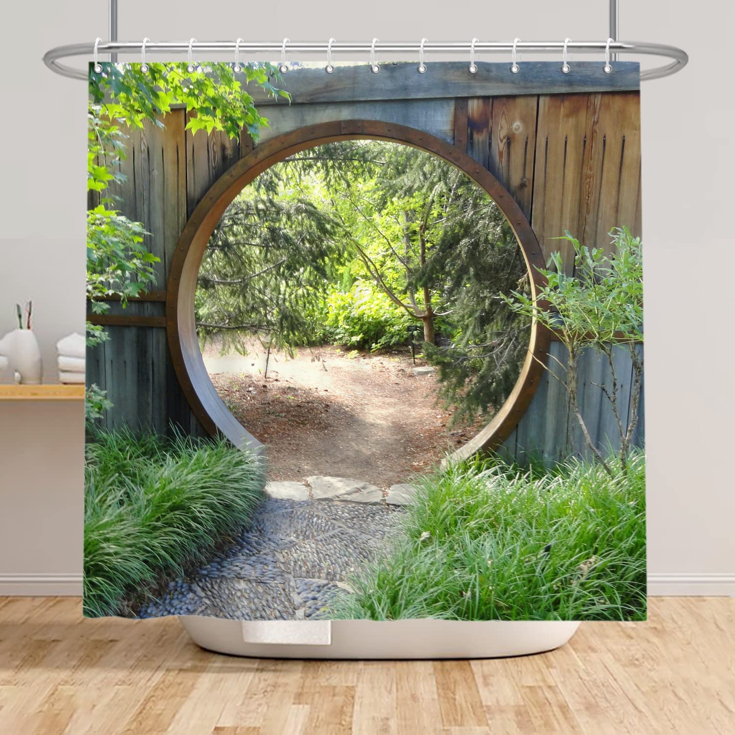 SDOTPMT Garden Scenery Shower Curtain | 48x72in Waterproof Polyester Fabric