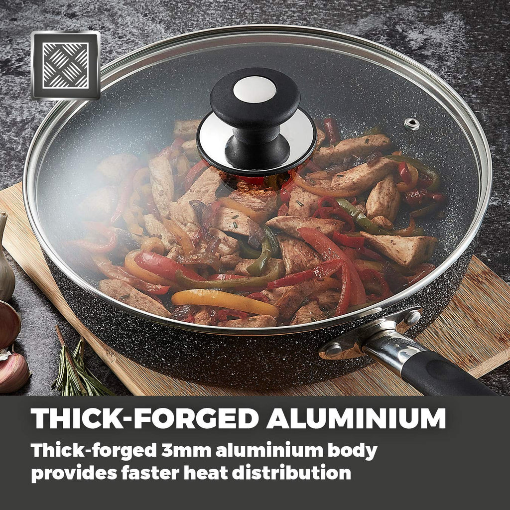 Tower Precision 28cm Non-Stick Multi-Pan | Black Diamond Forged Aluminium