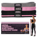 Arena Strength Long Fabric Resistance Bands Set with Workout Guide