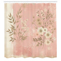Abakuhaus Leafy Floral Shower Curtain | Pink & Yellow Fabric Decor – 175x200cm