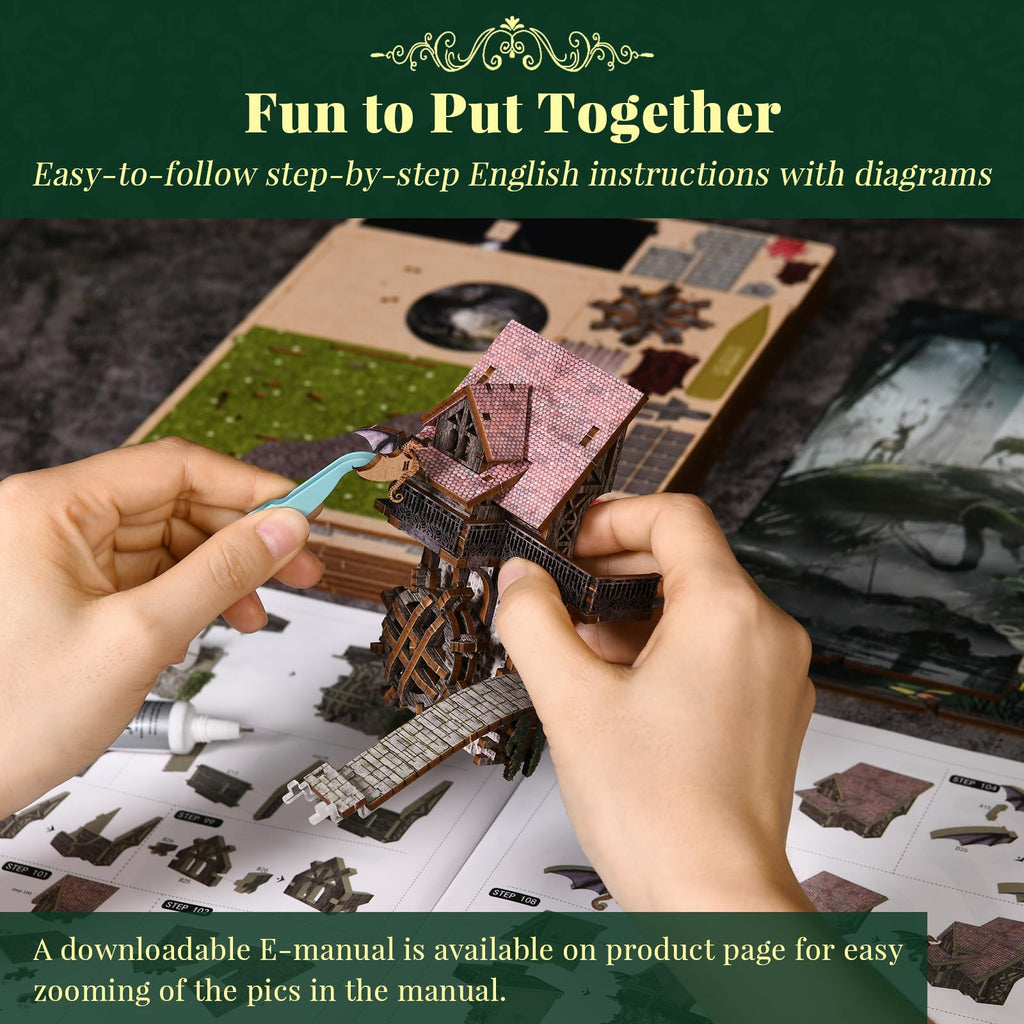 MiniCity Alice in Wonderland Book Nook Kit | 3D Wooden Puzzle with LED