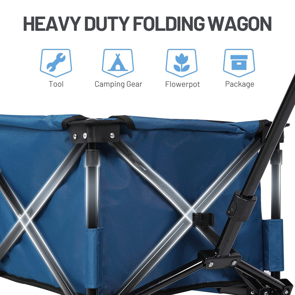 TIMBER RIDGE Folding Camping Wagon – 135L Heavy Duty Beach Trolley