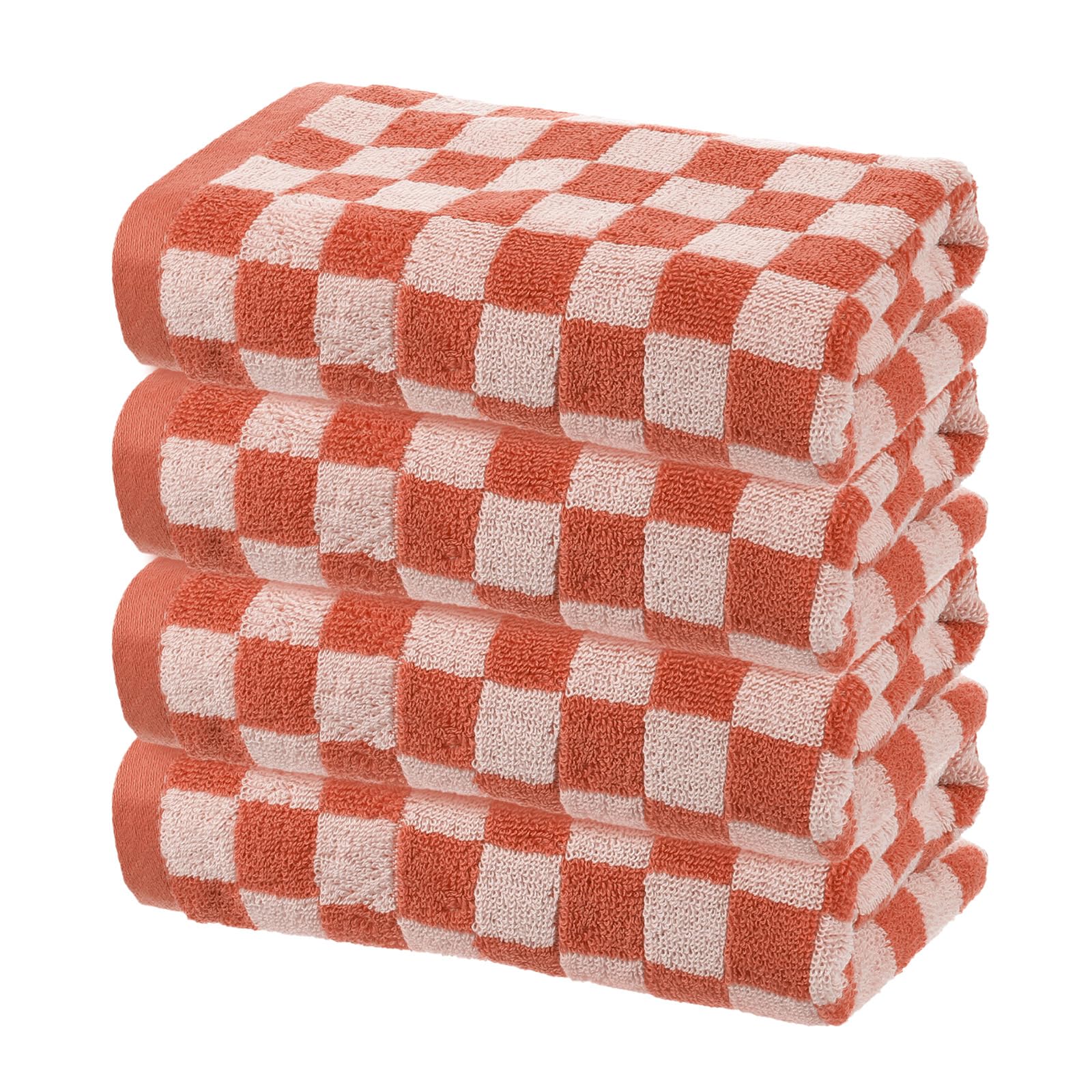 Jolof Store Cotton Hand Towels – 4 Pcs Soft Absorbent Red Washcloths
