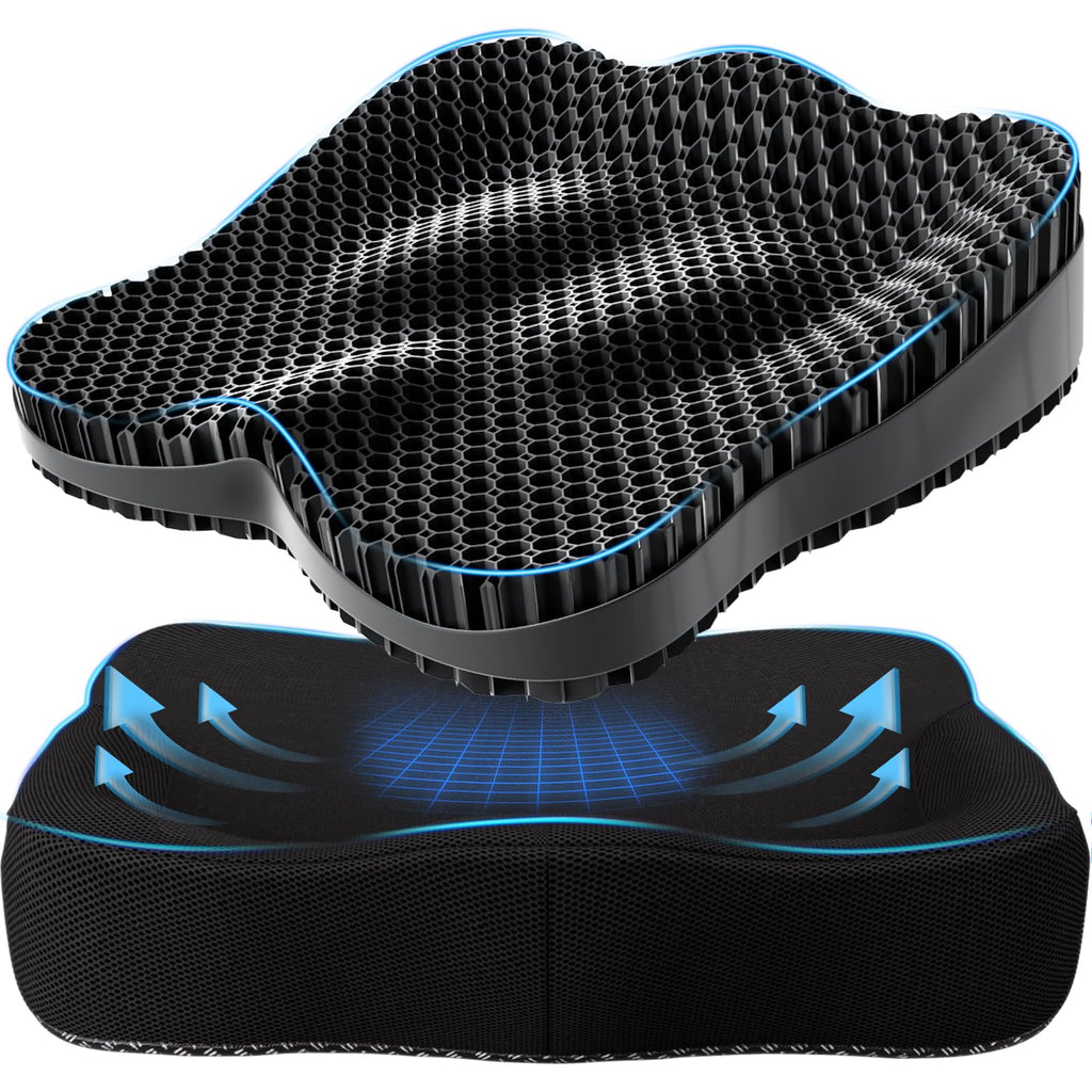 Tsmertor Gel Seat Cushion – Ergonomic Orthopedic Pad for Sciatica Relief