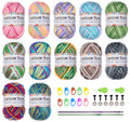 ilauke 12-Color Acrylic Crochet Yarn Kit – 300g Beginner Knitting Set