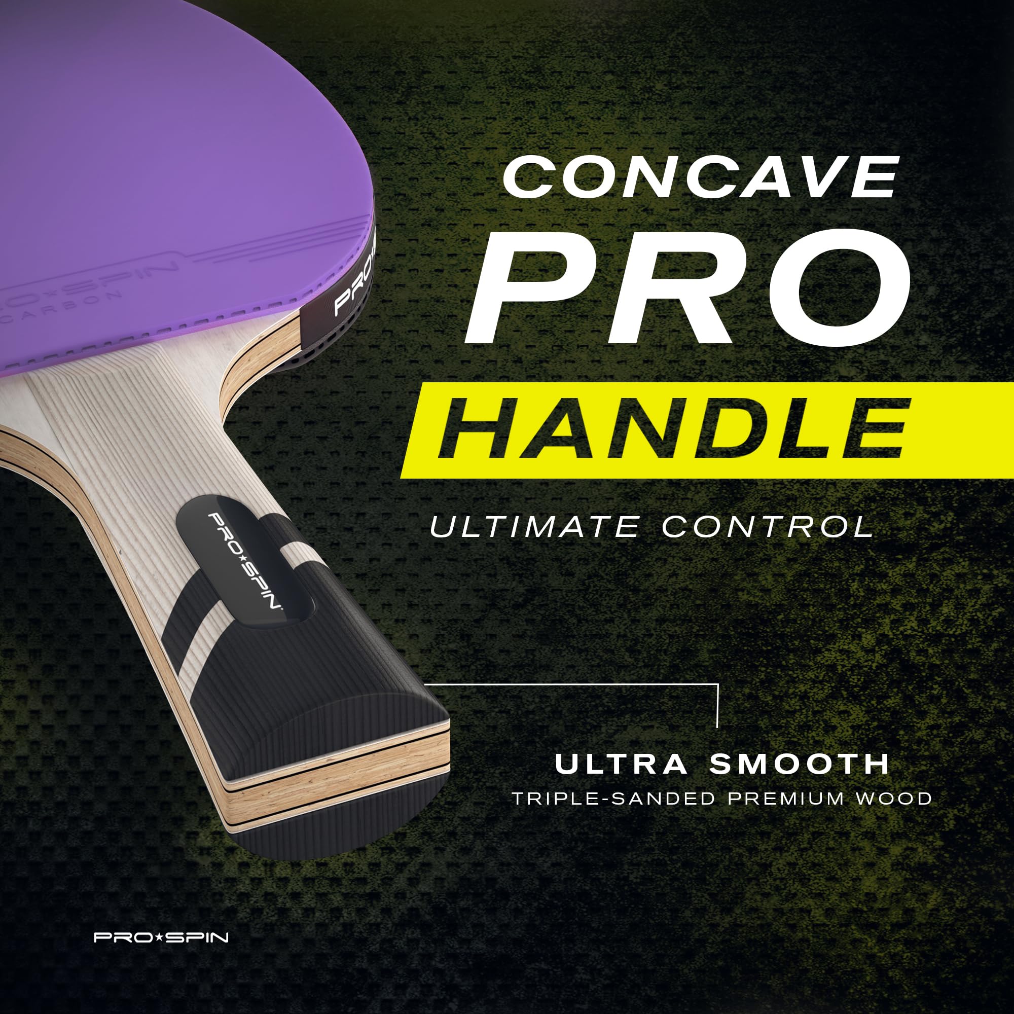 PRO-SPIN Carbon Table Tennis Bat – 7-Ply Blade with ITTF Approved Rubber