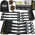 AUGO Ratchet Tie Down Straps 4-Pack | 1000KG Heavy Duty Cargo Straps