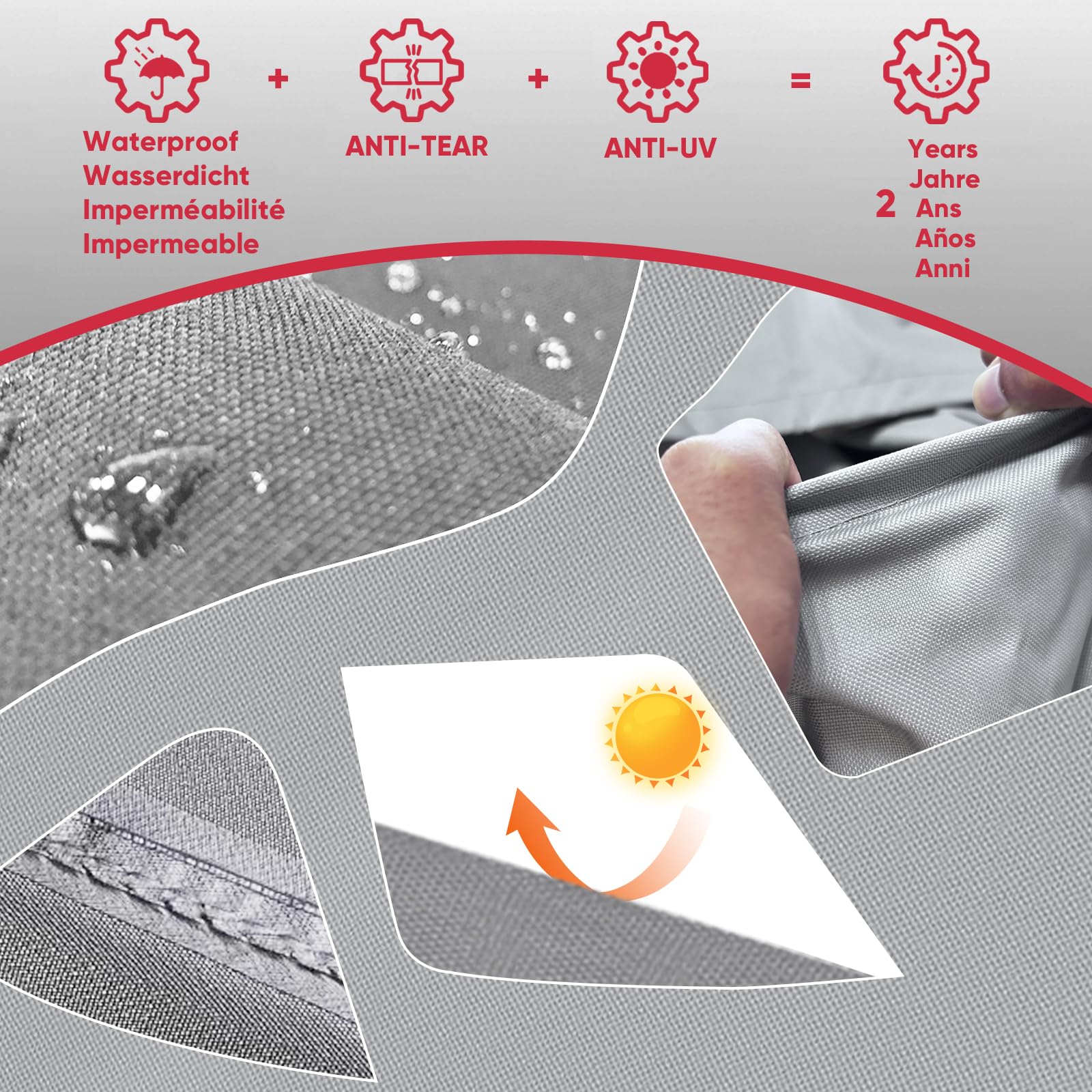 Turtle Life 54 Inch BBQ Grill Cover | Heavy Duty Waterproof Grey