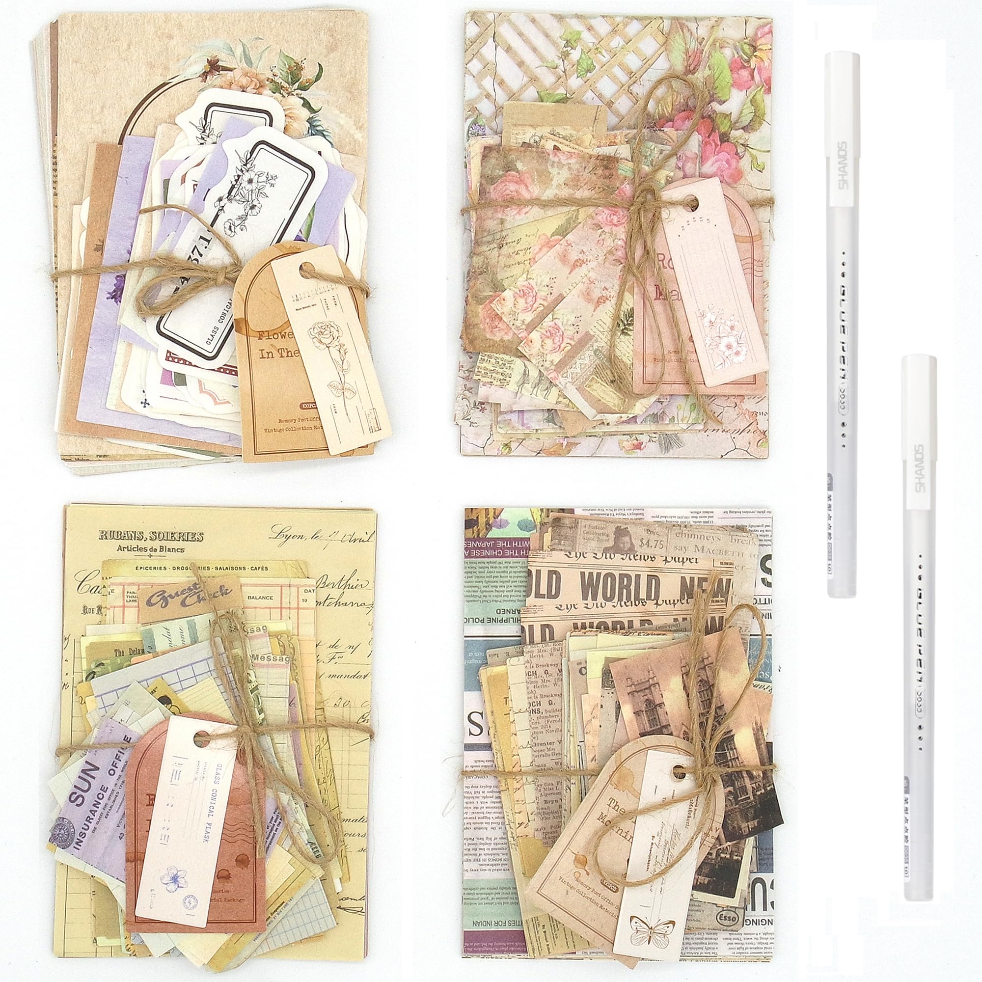 Vintage Scrapbook Paper - 400 Sheets for Junk Journaling