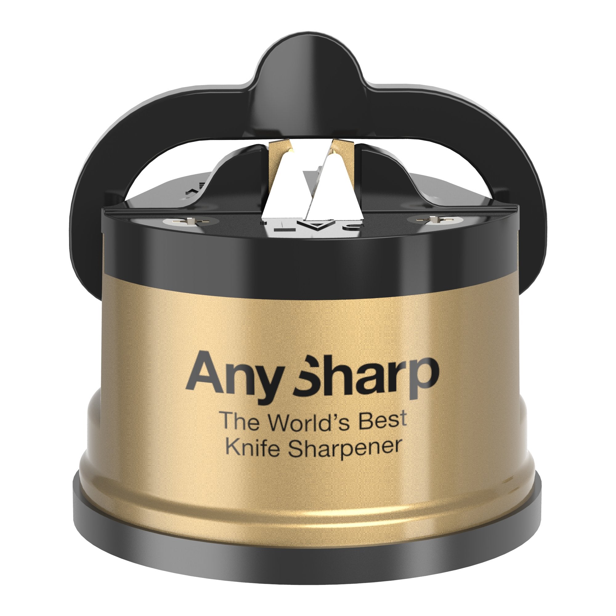 AnySharp Global Classic Knife Sharpener with PowerGrip – Gold Finish