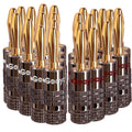 Goaycer 4mm Banana Plugs | 24K Gold Plated Speaker Wire Connectors (24 Pcs)