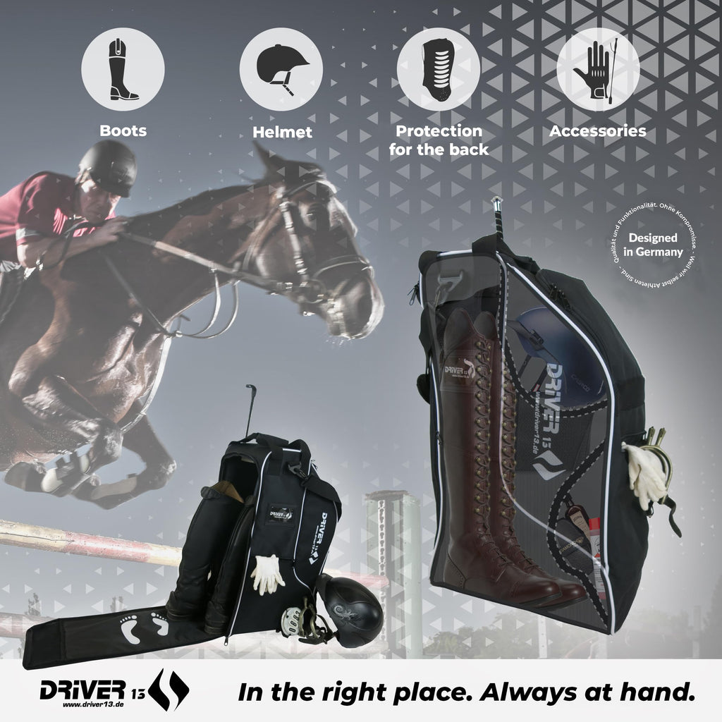 Driver13 Riding Boots Bag Deluxe | Waterproof Equestrian Helmet Bag
