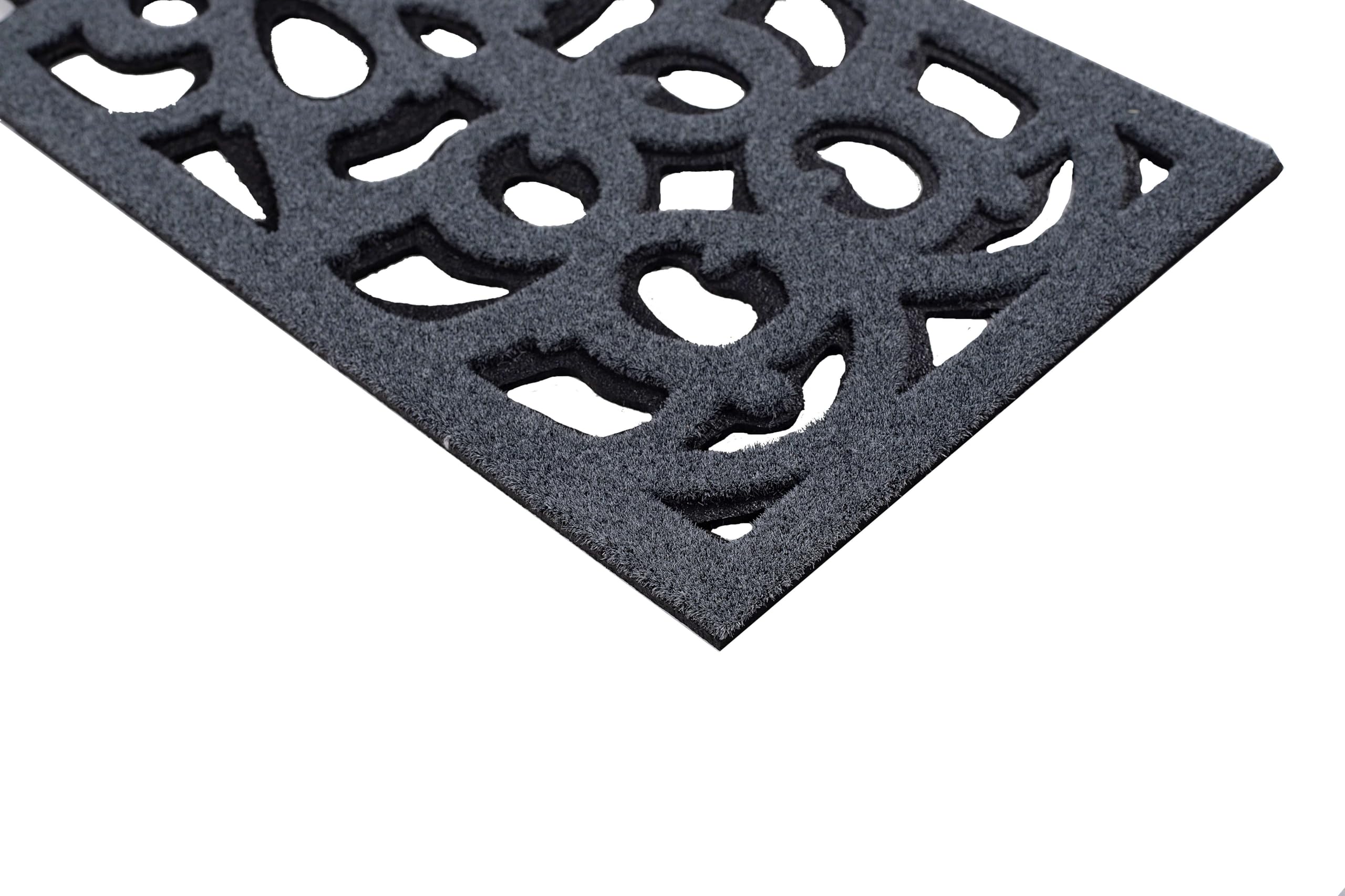 Nicoman Victorian Narrow Doormat – Recycled Rubber Outdoor Mat (4 Pack)