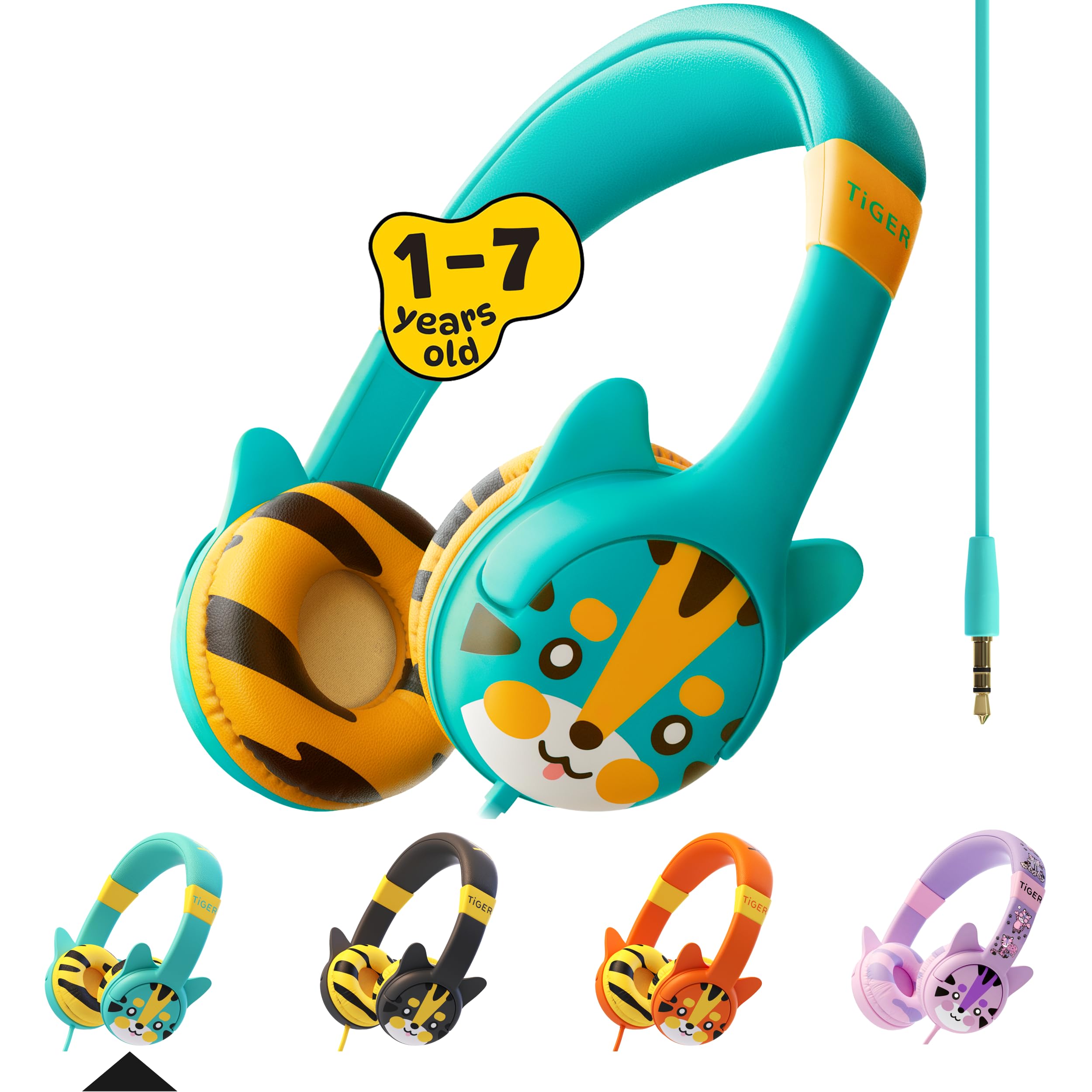 Kidrox Toddler Headphones | 85dB Volume Limiting Wired Kids Headset