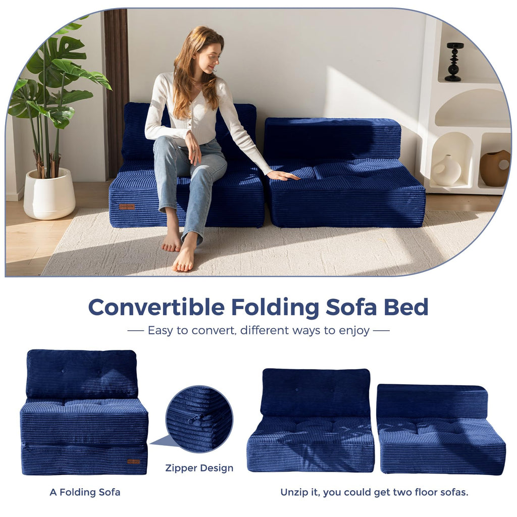 MAXYOYO Folding Sofa Bed, Convertible Sofa Bed with High-Density Support Foam, Portable 4 in 1 Fold Out Chair to Floor Lounger - image 5