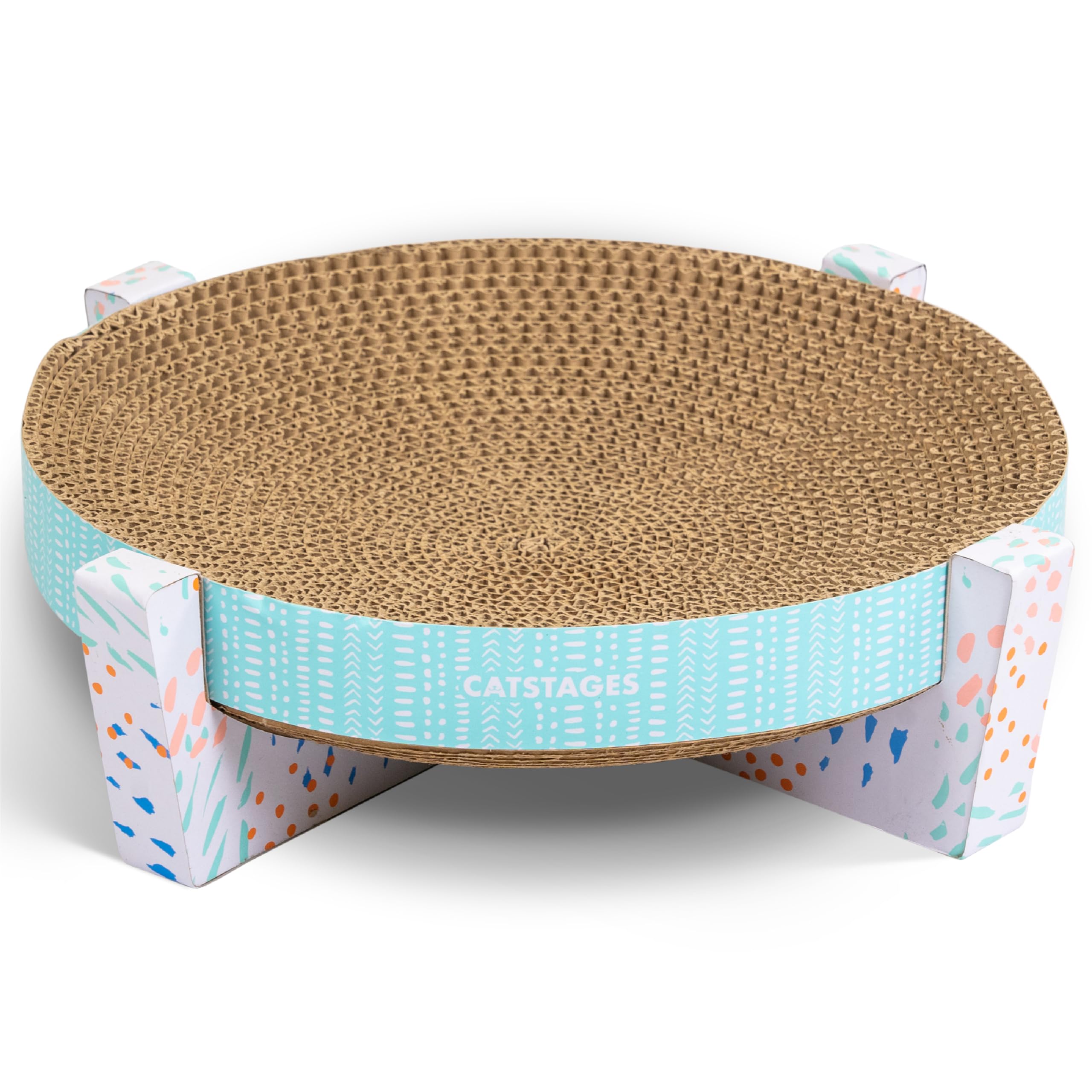 Catstages Corrugated Cat Scratcher Bowl – 2-in-1 Lounger with Catnip