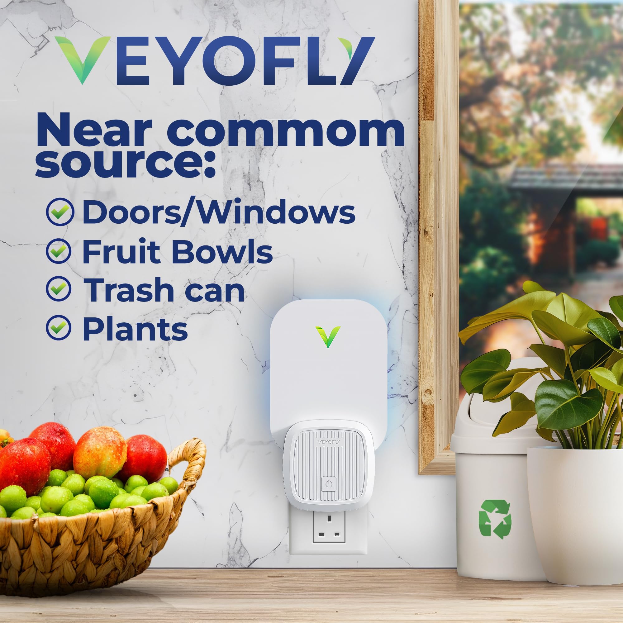 Indoor Fly Trap – Plug-in Gnat & Fruit Fly Killer (4 Pack)