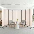 8 Panel Room Divider 183CM Folding Privacy Screens with Lockable Wheels