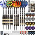 LANNEY Steel Tip Darts Set - 12 Pack Professional Brass Darts with Case