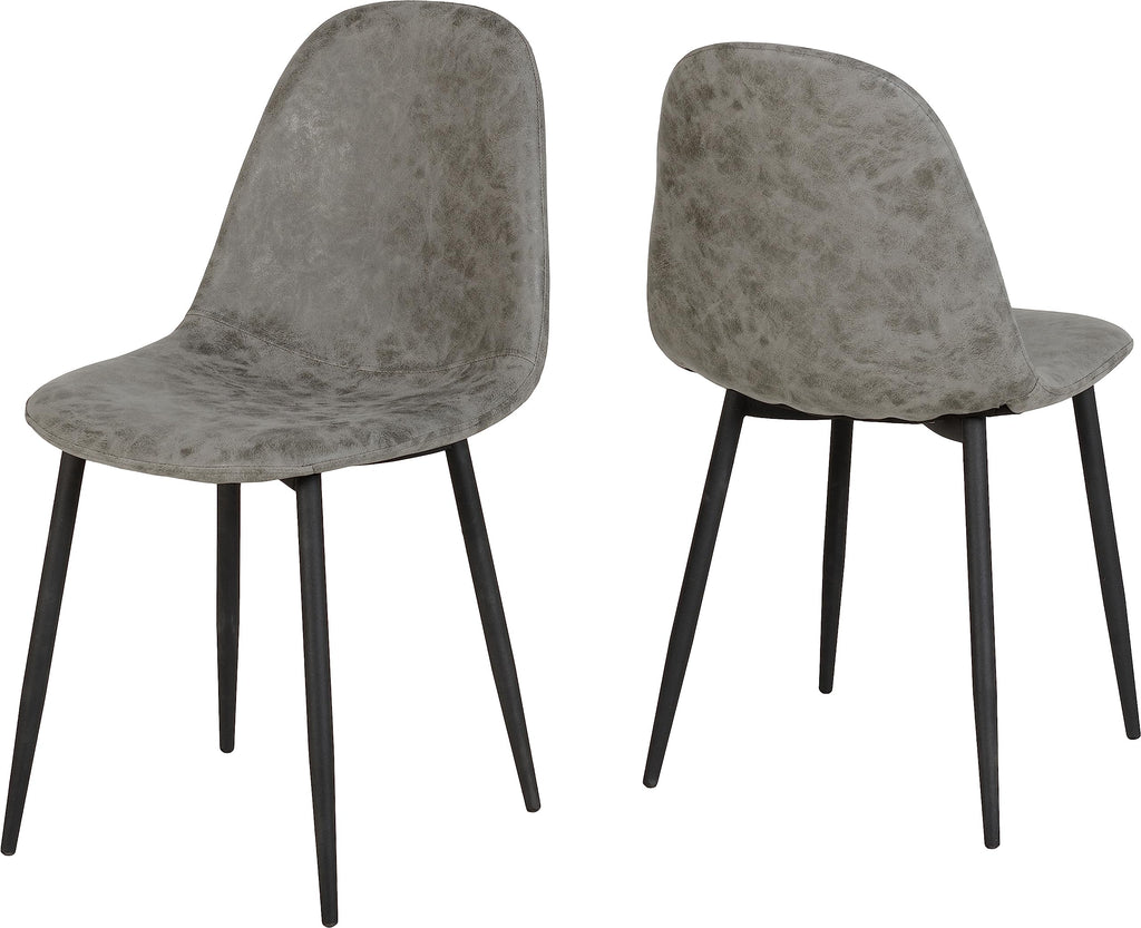 Seconique Athens Dining Chair Set of 2 in Grey Pu - image 1