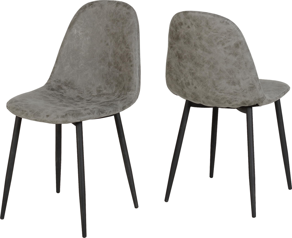 Seconique Athens Dining Chair Set of 2 in Grey Pu - image 1