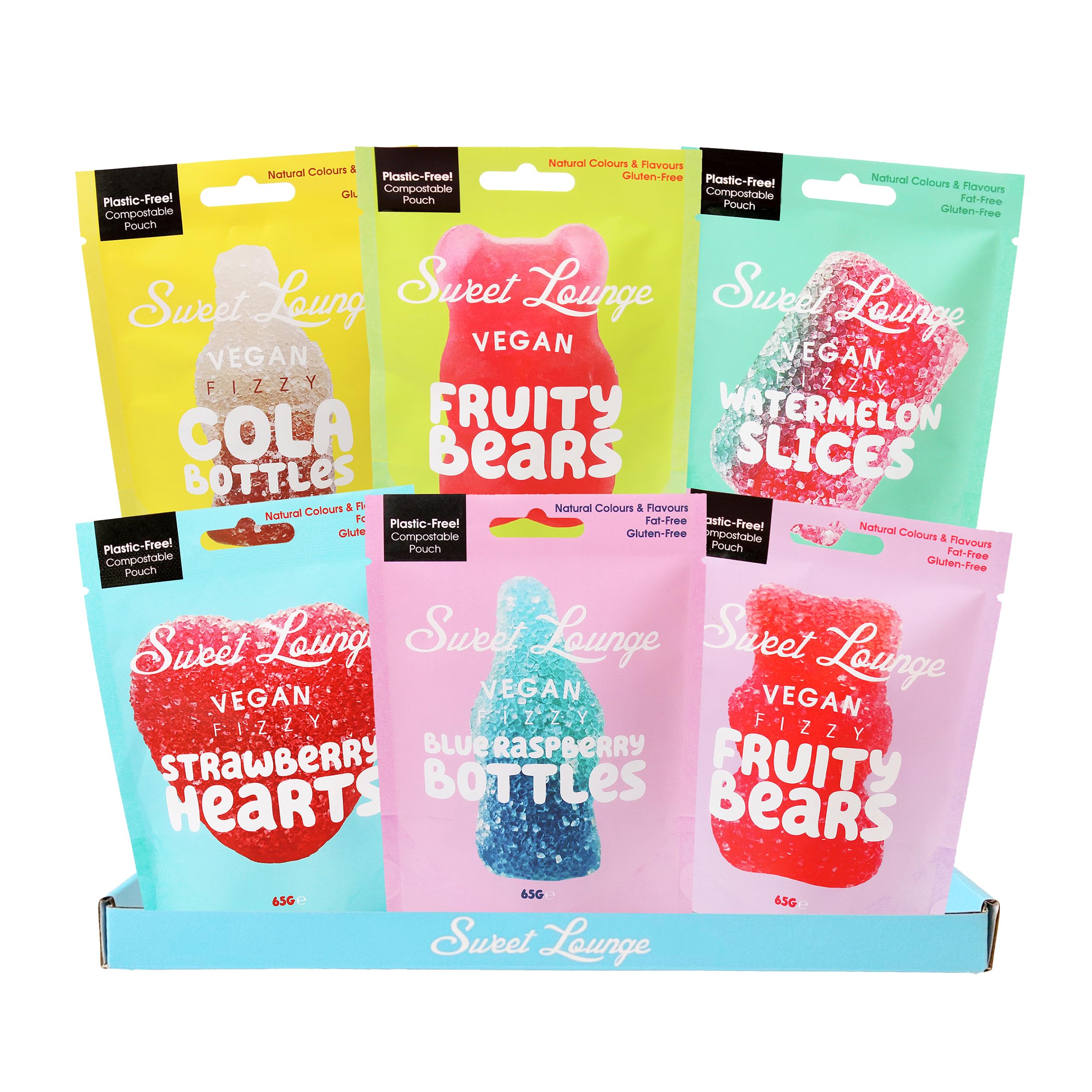 Sweet Lounge Vegan Gummy Sweets Taster Bundle | 6 x 65g Plant-Based Mix