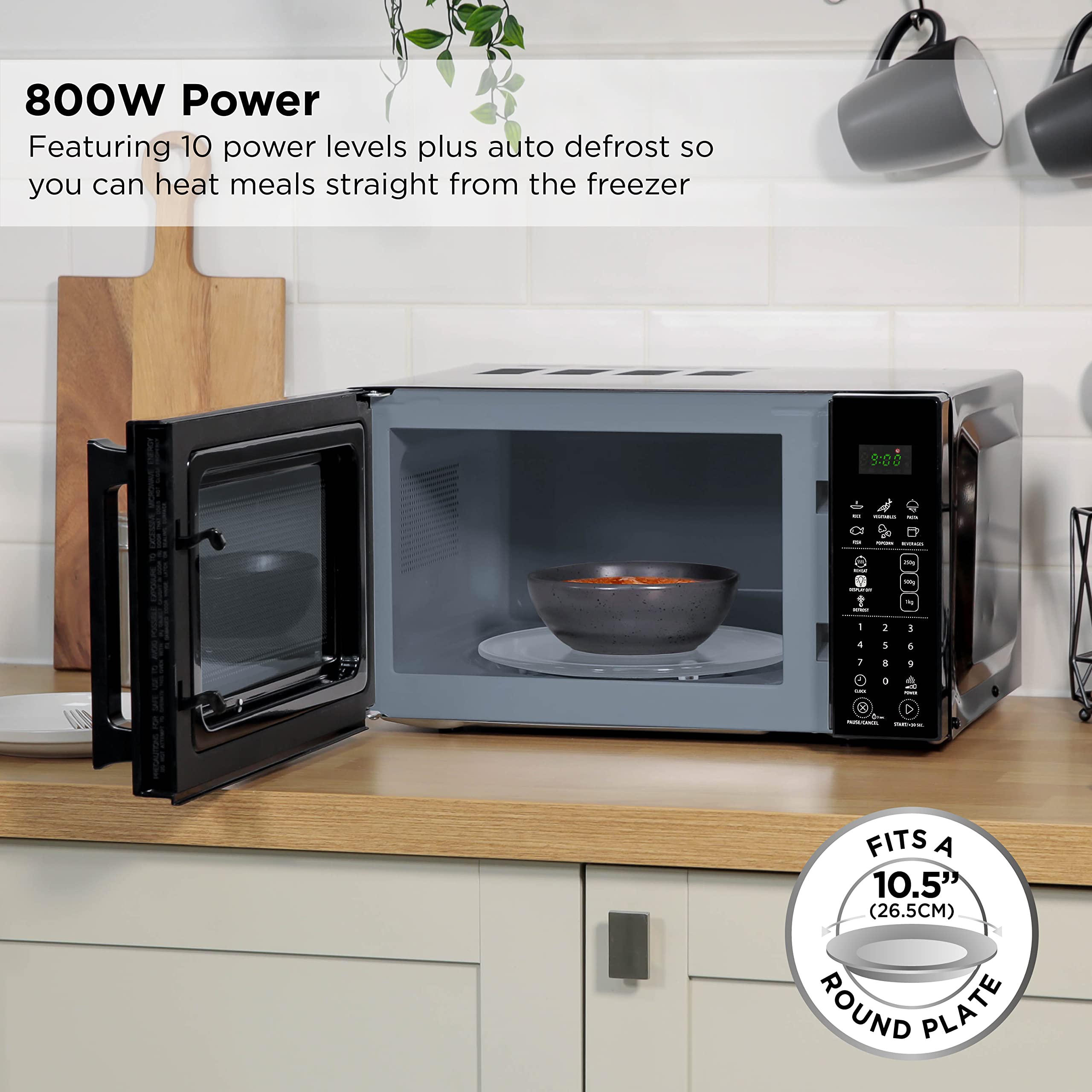 Russell Hobbs RHMT2004B 20L Digital Solo Microwave | 800W Touch Control