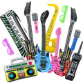 Jolof Store Inflatable Rock Star Instruments – 12pc 80s 90s Party Props Set