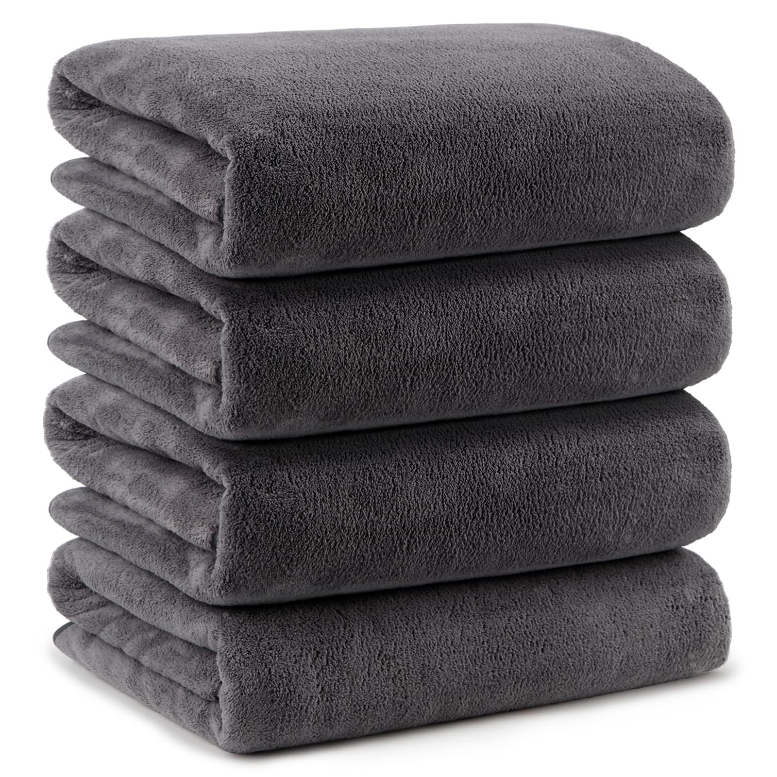 Orighty Microfibre Bath Towel Set - 4 Pack Quick Dry Soft Towels, Grey