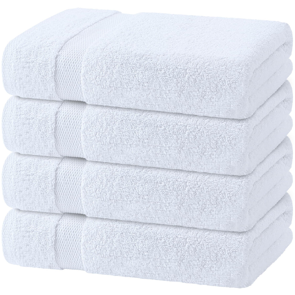 Wealuxe Cotton Bath Towels – 4 Pack Soft Hotel Quality – 68x132 CM