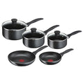 Tefal Origins Stone 5 Piece Non-Stick Cookware Set - Black Stone Effect