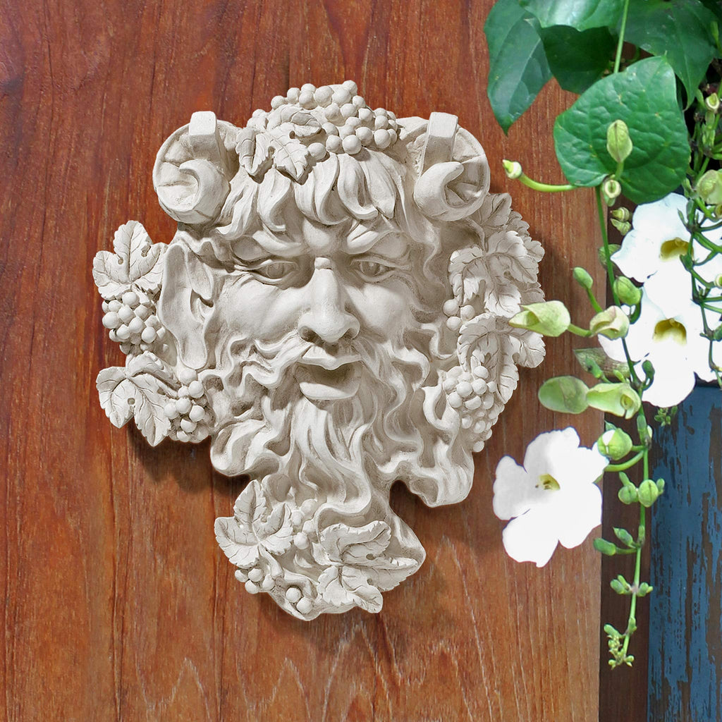 Design Toscano Bacchus God of Wine Greenman Wall Sculpture - Antique Stone