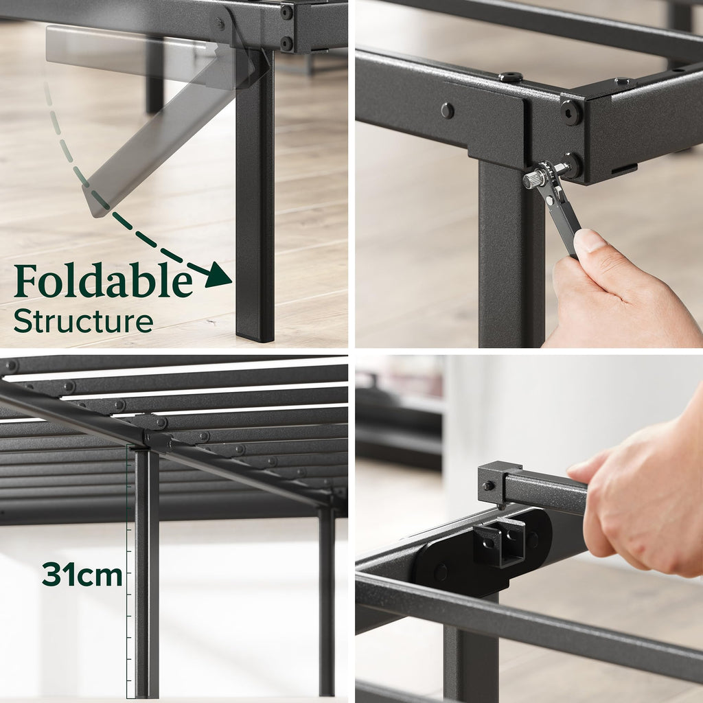 Zinus Caleb King Metal Bed Frame – 150x200cm with Underbed Storage