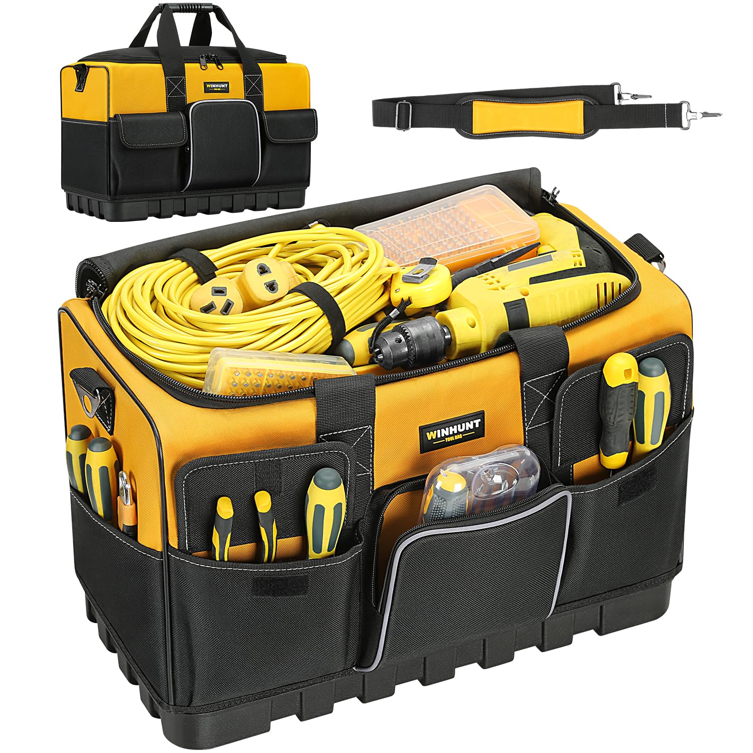 WINHUNT 20 Inch Open Mouth Tool Bag | Heavy Duty Waterproof Base