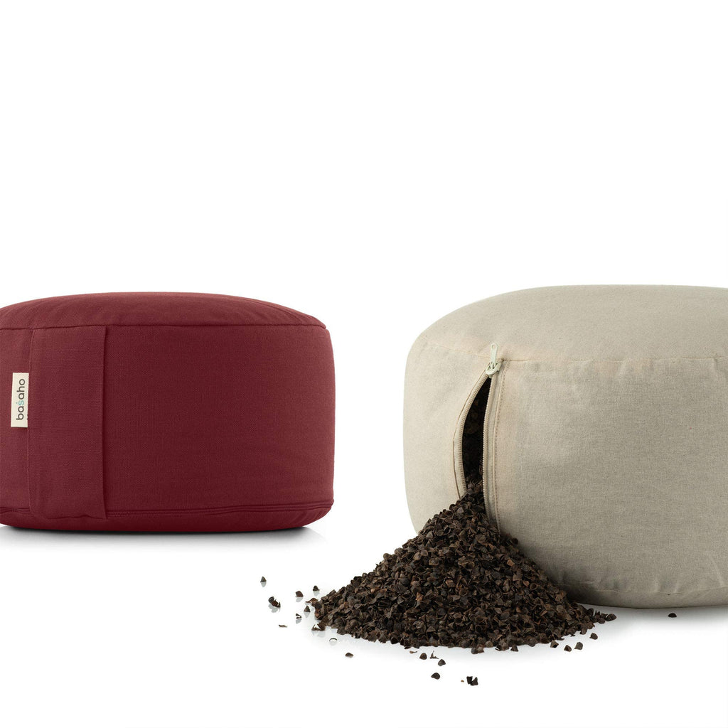basaho WHEEL Zafu Meditation Cushion | Organic Cotton Buckwheat - Leaf