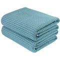 Polyte Microfibre Waffle Weave Bath Towels – Quick Dry Set of 2